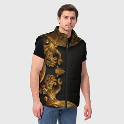 Мужской жилет Золотые объемные узоры, цвет: 3D-черный — фото 2