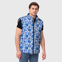 Мужской жилет Гжель классика, цвет: 3D-светло-серый — фото 2