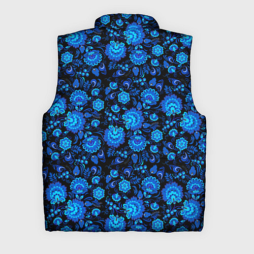 Мужской жилет Новогодняя гжельская роспись чёрный фон / 3D-Светло-серый – фото 2