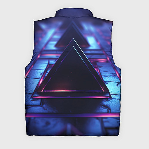 Мужской жилет Неоновый абстрактный треугольник / 3D-Светло-серый – фото 2