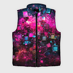 Мужской жилет Летящие абстрактные кубики, цвет: 3D-светло-серый