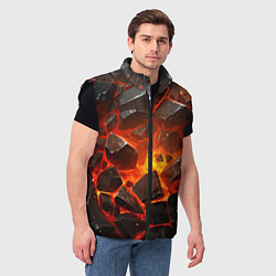 Мужской жилет Летящие черные камни после взрыва, цвет: 3D-черный — фото 2