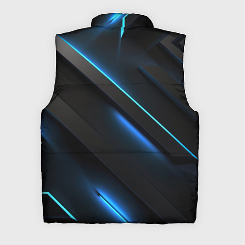 Мужской жилет Черная конструкция с синими неоновыми вставками / 3D-Черный – фото 2