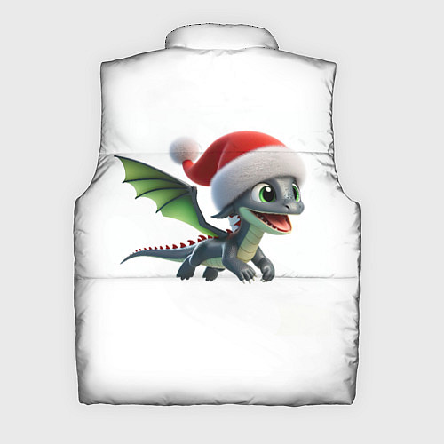 Мужской жилет Милый дракончик, в шапке деда мороза / 3D-Красный – фото 2