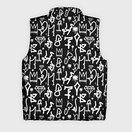 Мужской жилет Черно белые каракули паттерном / 3D-Черный – фото 2