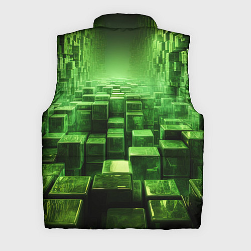 Мужской жилет Зеленые квадраты в лабиринте / 3D-Светло-серый – фото 2