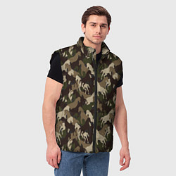Мужской жилет Лошади камуфляж, цвет: 3D-черный — фото 2