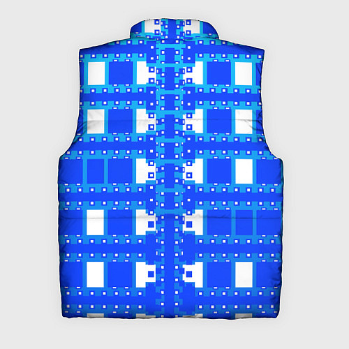 Мужской жилет Синие и белые квадраты / 3D-Черный – фото 2