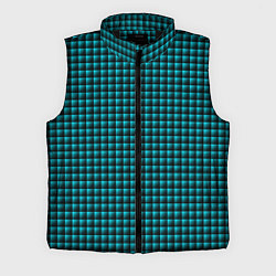 Мужской жилет Паттерн объёмные квадраты тёмно-бирюзовый