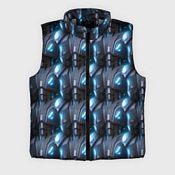 Мужской жилет Кибернетическая броня синяя, цвет: 3D-светло-серый