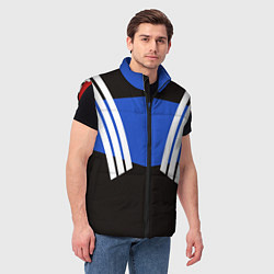 Мужской жилет Олимпийка 90х - полоски, цвет: 3D-красный — фото 2