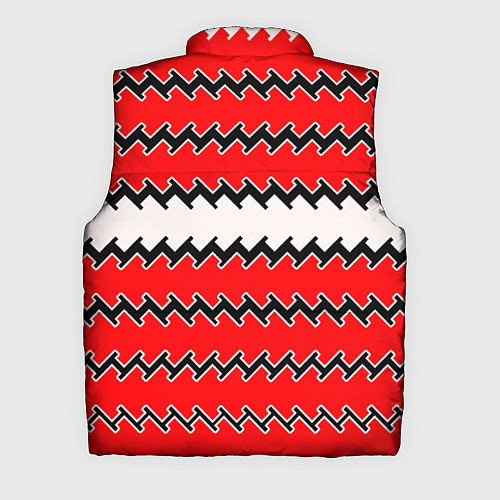 Мужской жилет White and red stripes / 3D-Черный – фото 2