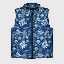 Мужской жилет Snowflakes on a blue background