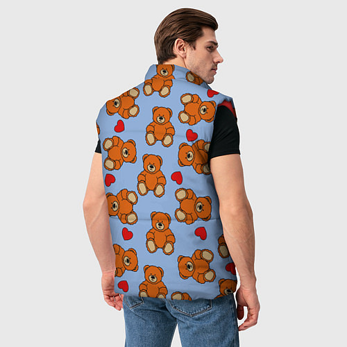 Мужской жилет Игрушки мишки и сердца / 3D-Красный – фото 4