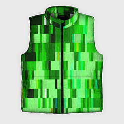 Мужской жилет Зелёный глитч, цвет: 3D-светло-серый