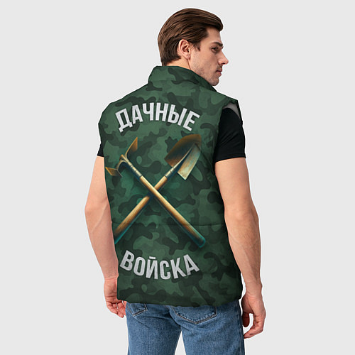 Мужской жилет Дачные войска - дача / 3D-Светло-серый – фото 4