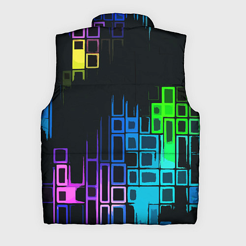 Мужской жилет Разноцветные прямоугольники на чёрном фоне / 3D-Черный – фото 2