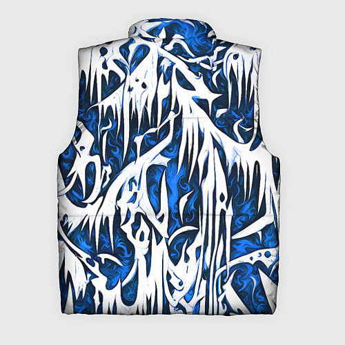 Мужской жилет Белый и синий узор / 3D-Черный – фото 2