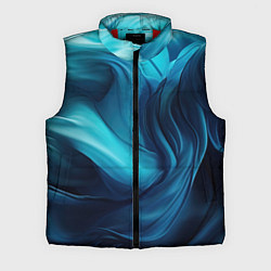 Мужской жилет Синяя абстракция в виде волн, цвет: 3D-красный