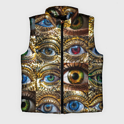 Мужской жилет Металлические глаза в стиле стимпанк, цвет: 3D-черный