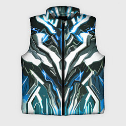 Мужской жилет Неоновая кибер броня синяя, цвет: 3D-светло-серый