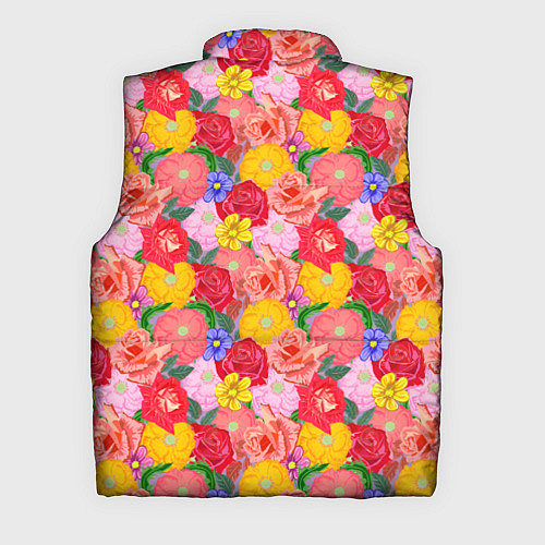 Мужской жилет Летний цветочный фон / 3D-Черный – фото 2