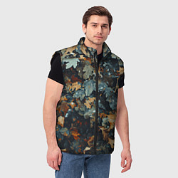 Мужской жилет Реалистичный камуфляж из сухих листьев, цвет: 3D-черный — фото 2