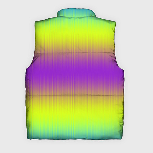 Мужской жилет Неоновые салатовые и фиолетовые полосы / 3D-Светло-серый – фото 2