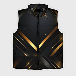 Мужской жилет Gold luxury black abstract, цвет: 3D-светло-серый