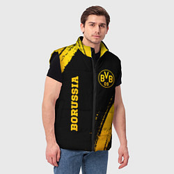 Мужской жилет Borussia - gold gradient вертикально, цвет: 3D-черный — фото 2