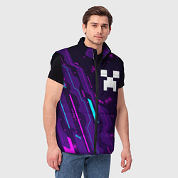Мужской жилет Minecraft neon gaming, цвет: 3D-черный — фото 2