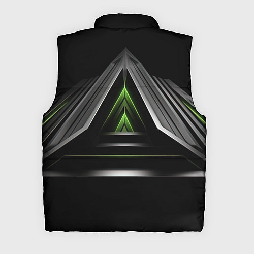 Мужской жилет Black green abstract nvidia style / 3D-Черный – фото 2