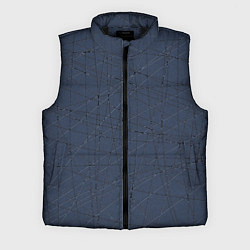 Мужской жилет Абстракция порезы стальной синий, цвет: 3D-черный