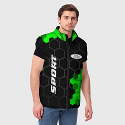 Мужской жилет Ford green sport hexagon, цвет: 3D-черный — фото 2