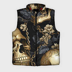 Мужской жилет Золотые черепа с цепями