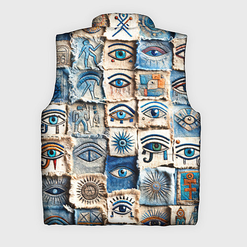 Мужской жилет Глаза на пэчворк дениме / 3D-Черный – фото 2