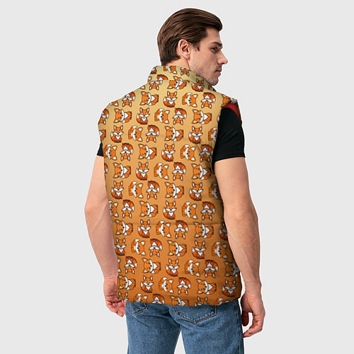 Мужской жилет Паттерн из милых лисят / 3D-Красный – фото 4
