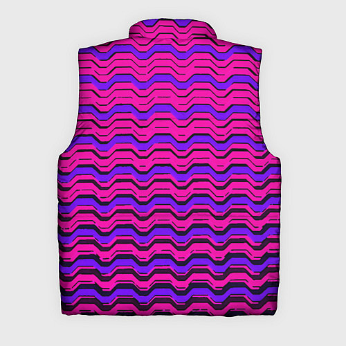 Мужской жилет Розовые линии и чёрные полосы / 3D-Светло-серый – фото 2