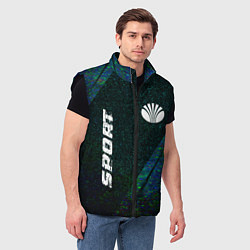 Мужской жилет Daewoo sport glitch blue, цвет: 3D-черный — фото 2