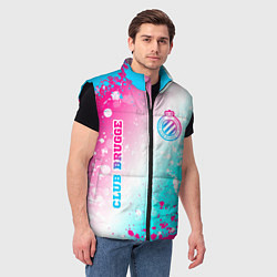 Мужской жилет Club Brugge neon gradient style вертикально, цвет: 3D-черный — фото 2