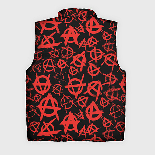 Мужской жилет Узор анархия красный / 3D-Черный – фото 2