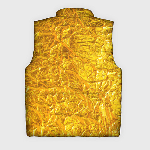 Мужской жилет Текстура золотой мятой поверхности / 3D-Черный – фото 2