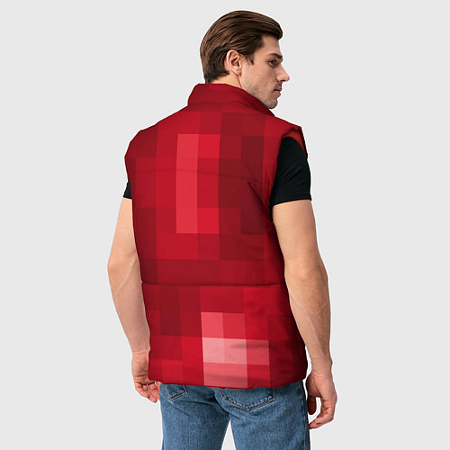 Мужской жилет Red cubes abstraction / 3D-Красный – фото 4