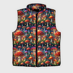 Мужской жилет Красные мухоморы в лесу паттерн