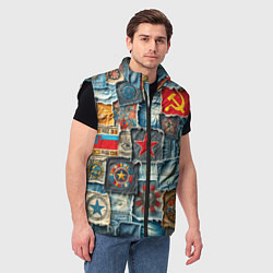 Мужской жилет Ретро пэчворк СССР, цвет: 3D-черный — фото 2
