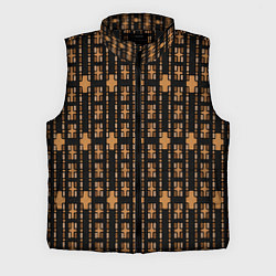 Мужской жилет Коричневые кирпичики на чёрном фоне, цвет: 3D-черный