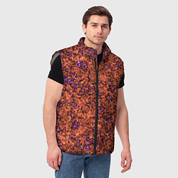 Мужской жилет Яркий красно-коричневый со фиолетовым свечением, цвет: 3D-светло-серый — фото 2