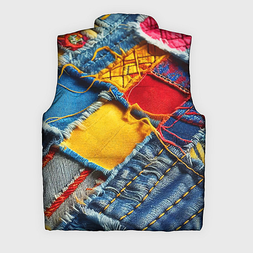 Мужской жилет Colorful denim patchwork - ai art / 3D-Черный – фото 2