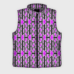 Мужской жилет Розовые и чёрные кирпичики на чёрном фоне, цвет: 3D-светло-серый