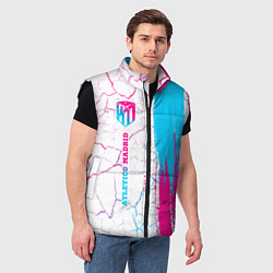 Мужской жилет Atletico Madrid neon gradient style по-вертикали, цвет: 3D-черный — фото 2